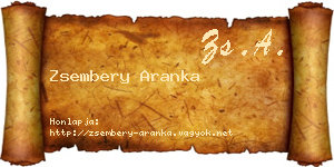 Zsembery Aranka névjegykártya