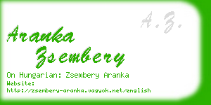 aranka zsembery business card